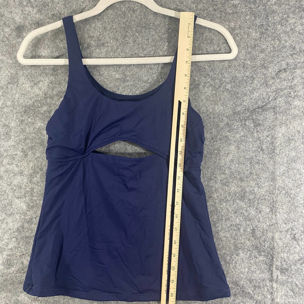 Athleta Tankini Top Small Navy Blue Mod Block Cutout Swim Tank - Picture 11 of 11